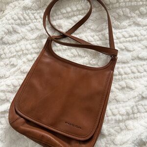 Fossil Tan Leather Shoulder Bag